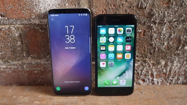 so sánh samsung s8 và iphone 7