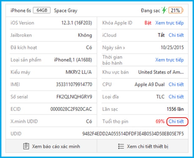 cách check số lần sạc iphone