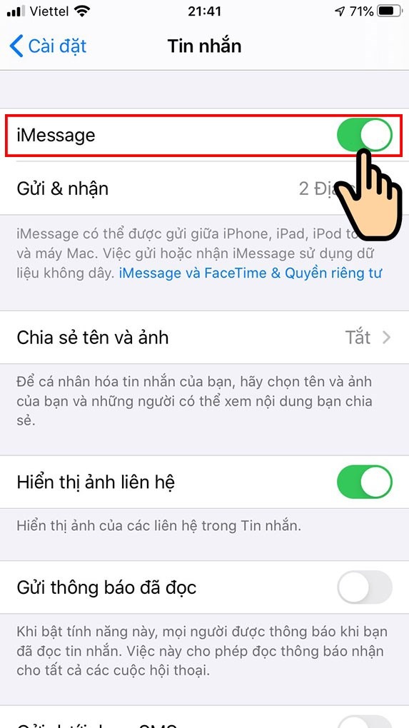 cách gửi imess
