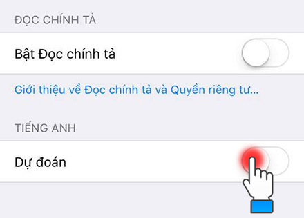 cách tắt tiên đoán trên iphone