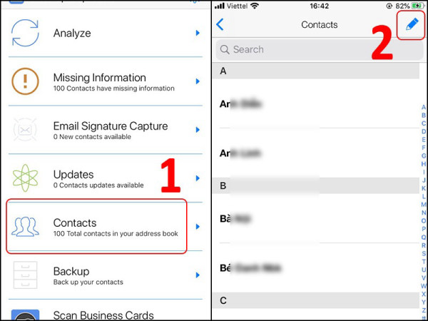 cách xoá nhanh danh bạ trên iphone