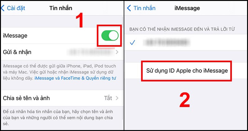 cài đặt imessage