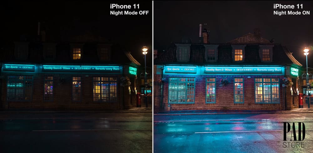 chế độ night mode camera iphone 11