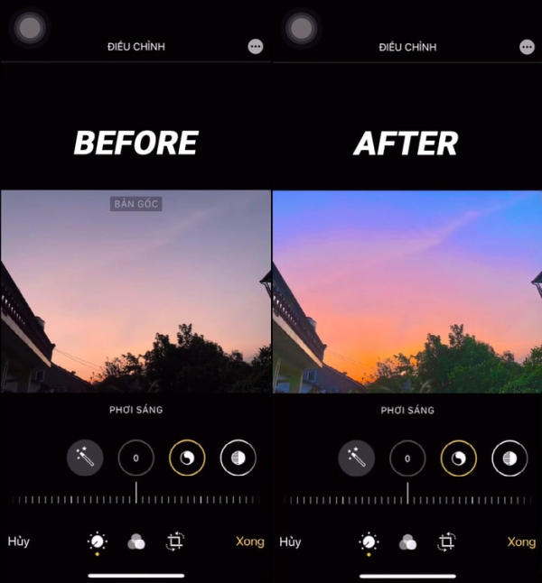 chỉnh ảnh iPhone