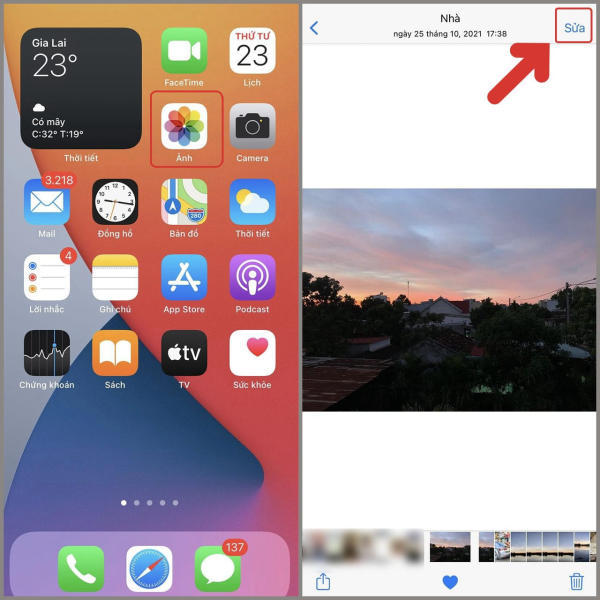 công thức chỉnh ảnh trên iPhone