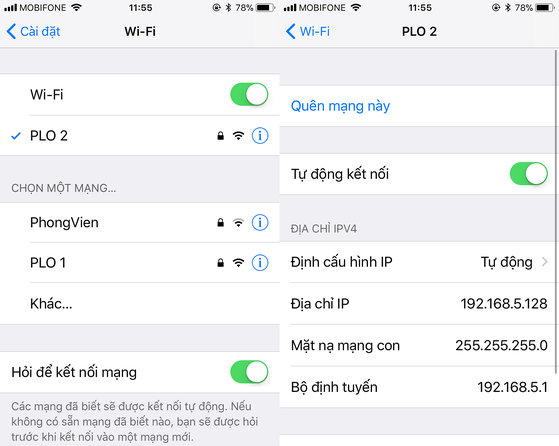 iphone ko vào được wifi