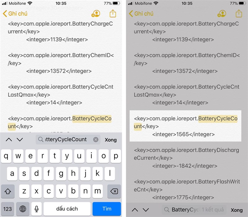 kiểm tra số lần sạc pin iphone