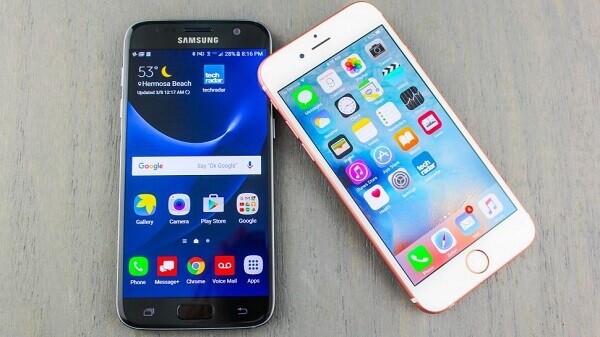 so sánh galaxy s7 và iphone 6