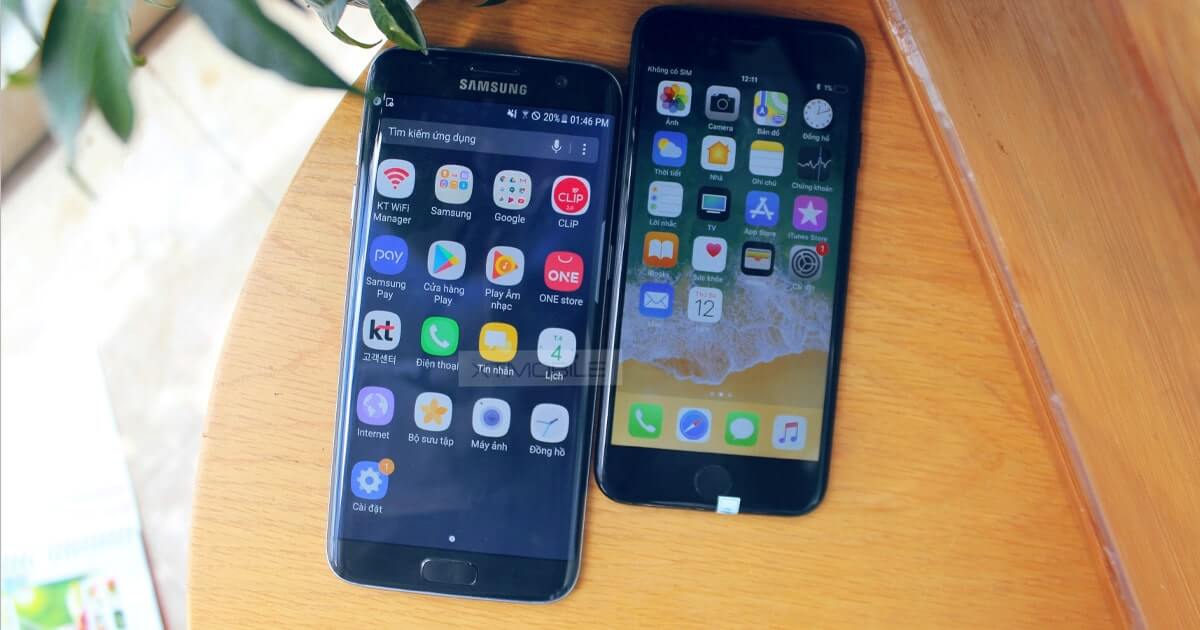 so sánh iphone 7 plus và s7 edge