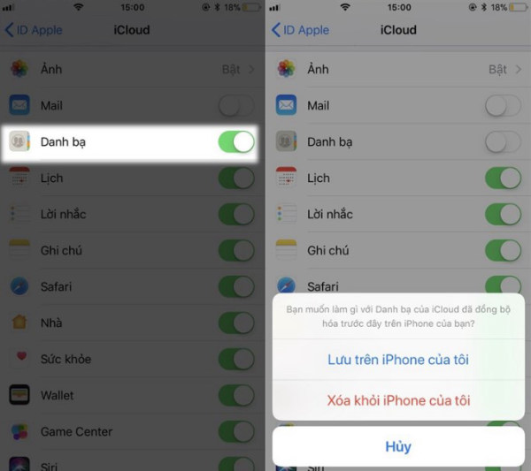 làm sao để xóa danh bạ trên iphone