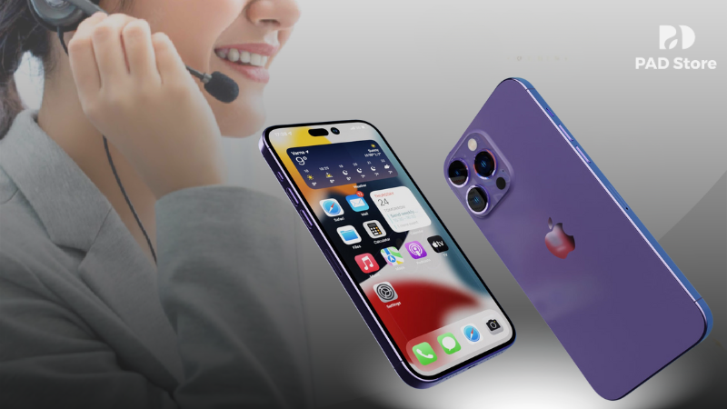 Kỹ thuật viên sẽ tư vấn cho khách hàng phương án thay màn hình iPhone 14 Pro Max phù hợp nhất.