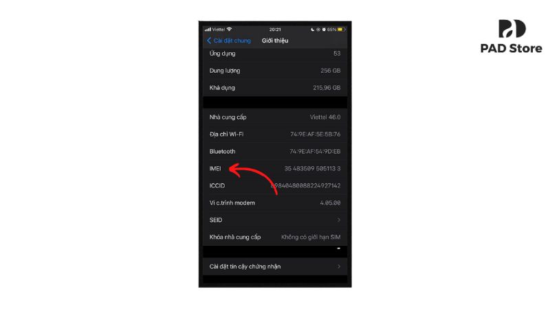 Lấy số IMEI