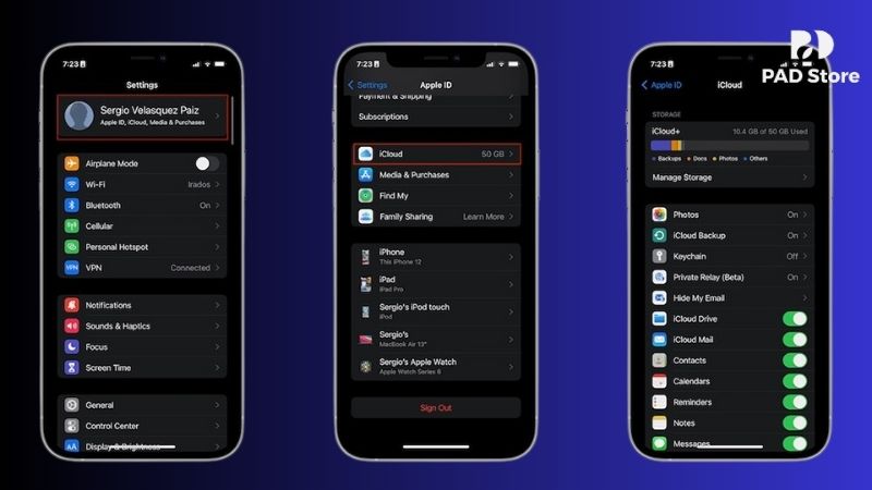 Quản lý cài đặt iCloud để hạn chế tiêu hao năng lượng