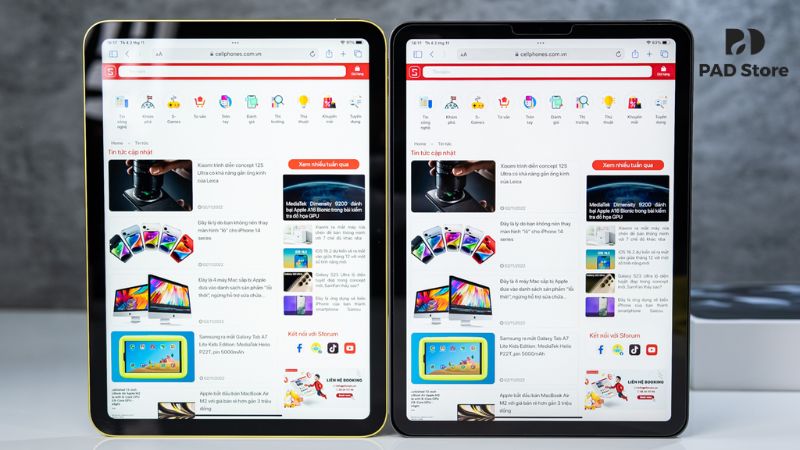 Dung lượng pin của iPad Air iPad Gen đều khoảng 10 giờ