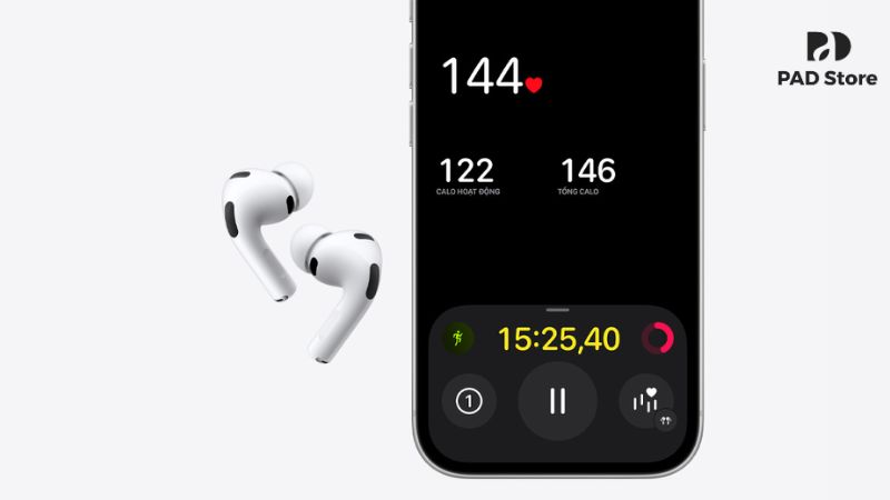 Theo dõi nhịp tim và lượng calo tiêu thụ trong khi tập luyện ngay trên tai nghe