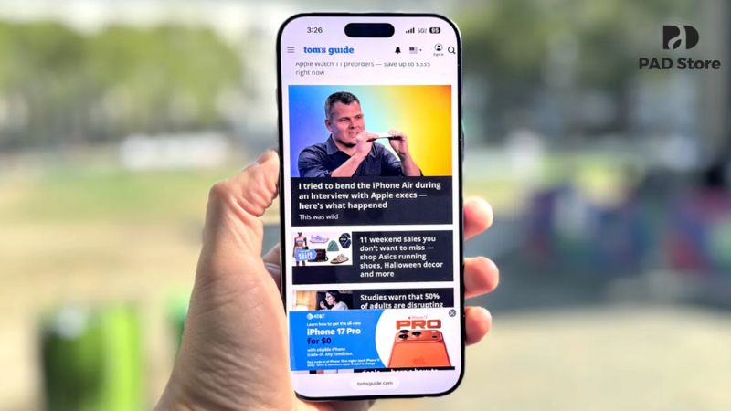 Độ phân giải 2736 x 1260 pixel mang lại hình ảnh sắc nét, sống động, hỗ trợ dải màu P3 và HDR10