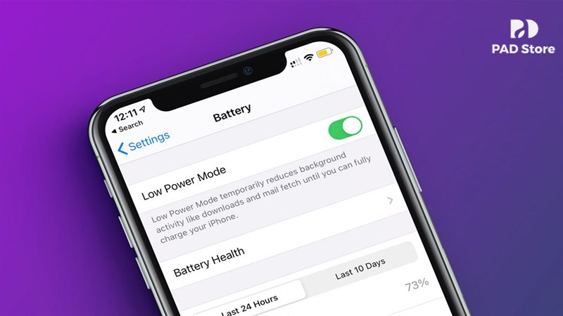 Chế độ nguồn điện thấp có thể dùng khi pin xuống dưới mức 20%