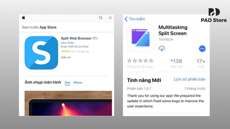 Split Web Browser hoặc Multitasking có thể giúp chia đôi màn hình iPhone 13