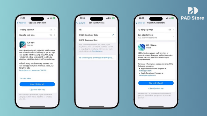 Các bước cập nhật iOS 26 nhanh chóng