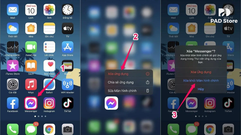 Biểu tượng phần mềm sẽ biến mất khỏi màn hình chính nhưng vẫn tồn tại trong hệ thống