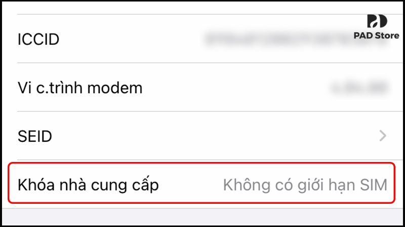 Tìm dòng chữ Khóa nhà cung cấp để quan sát trạng thái của máy