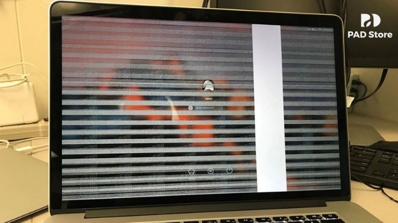 Màn hình MacBook bị sọc ngang là tình trạng xuất hiện các đường kẻ chạy ngang hoặc dọc trên bề mặt hiển thị